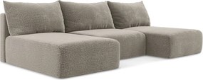 Bézs kinyitható-tárolóhelyes sarokkanapé Kalena – Makamii