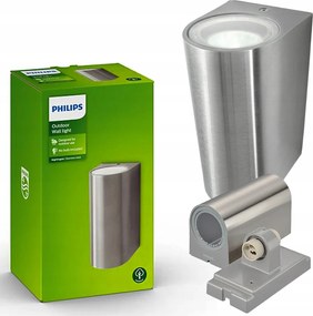 Kerti fali lámpa Kültéri homlokzati lámpa 2x GU10 IP44 Szürke Philips