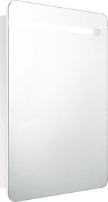 vidaXL fényes fehér LED-es tükrös fürdőszobaszekrény 60 x 11 x 80 cm