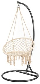 Cardenas függőfotel állvánnyal bézs-fekete