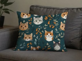 Pamut párnahuzat CATTAMI POLY 50x70 cm, sötétzöld