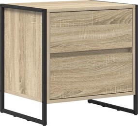 vidaXL Éjjeli asztal fiókkal Sonoma 50 x 39.5 x 50 cm Faanyag
