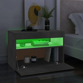 2 db betonszürke TV-szekrény LED-lámpákkal 60 x 35 x 40 cm