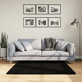 HUARTE fekete rövid szálú puha és mosható szőnyeg 120 x 120 cm