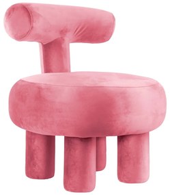 Rózsaszín bársony fotel Abrazo – Leitmotiv