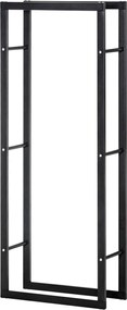 HOMCOM Fakanál Rack 60 x 25 x 150 cm, Acél Támogatás, Maximum 100kg, Kerti Tűzifa Rack, Kerti Tűzifa, Kül- és Beltéri Használatra Fekete | Aosom