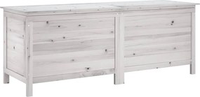 vidaXL fehér tömör fenyőfa kerti tárolóláda 150x50x56,5 cm