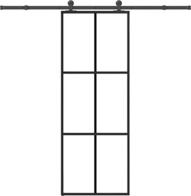 vidaXL ESG üveg és alumínium tolóajtó fémszerelvény-szettel 76x205 cm