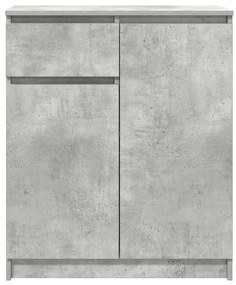 betonszürke szerelt fa tálalószekrény fiókos 71x35x84 cm