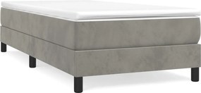 vidaXL világosszürke bársony rugós ágy matraccal 80 x 200 cm
