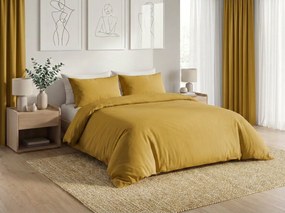 Pamut ágynemű CALMORA mustárszínű Ágyneműhuzat mérete: 2 db 70 x 90 cm | 160 x 200 cm