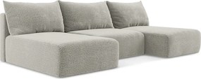Világosszürke kinyitható-tárolóhelyes sarokkanapé Kalena – Makamii