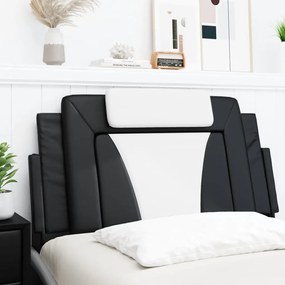 fekete és fehér műbőr fejtámla párna 100 cm
