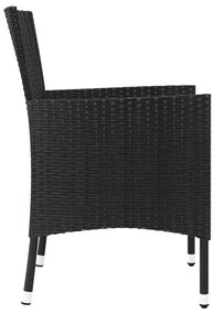 4 db fekete polyrattan kerti szék párnákkal (csak Egyesült Királyság/Írország/FI/NO)