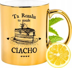 Prémium Arany Csillogó Bögre Rozáliának Ajándék Nyomtatott Fotóval