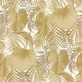 Növényi flizelin fali tapéta arany virágokkal levelekkel 462081 Rasch