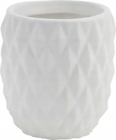 Kerámia fürdőszobai bögre dombornyomással Jotta fehér 4,5x10 cm