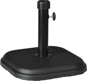 Outsunny 11 kg-os Kerti Napernyő Talapzat Betonnal, Ø32-38 mm Vastagságú Rúdhoz, Teraszra, Kültéri Használatra, 36x36x31 cm, Fekete | Aosom
