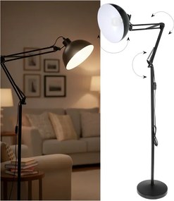 Brilagi - Hajlítható állólámpa TASKER 1xE27/60W/230V 157 cm fekete