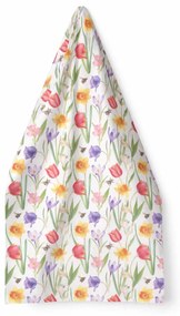 Virágos konyharuha 50x70 cm 100% pamut tavaszi mező mintával