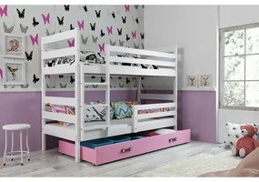 Gyerek emeletes ágy ERYK 200x90 cm Rózsaszín Fehér