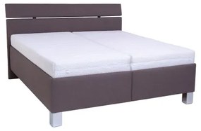 Kárpitozott ágy ALIS 180x200 cm matraccal és ágyneműtartóval, barna
