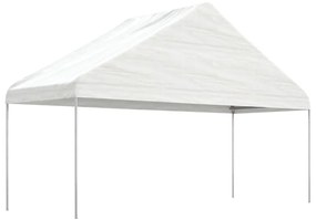 fehér polietilén pavilon tetővel 15,61 x 5,88 x 3,75 m