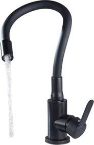 Konyhai Csaptelep Fekete Matt Mosogató Csaptelep Forgatható Kifolyócső Flex Szett