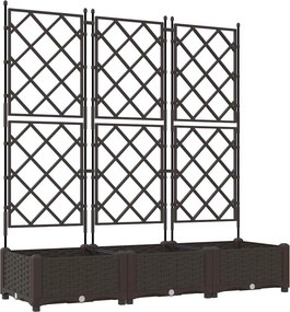 vidaXL Kerti cserép 3 pcs Barna 120 x 40 x 125,5 cm Acél