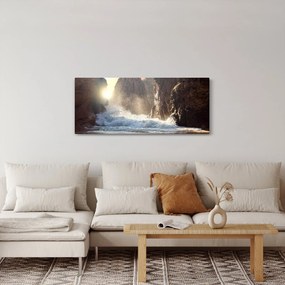 Kép - Az óceán sziklái és hullámai (120x50 cm)