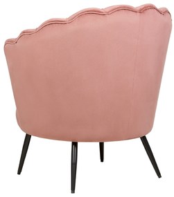 Rózsaszín bársonyfotel LOVIKKA Beliani