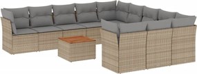 vidaXL 12 részes vegyes bézs polyrattan kerti ülőgarnitúra párnákkal
