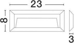 NOVALUCE 811502 PULSAR Kültéri Falba Építhető Lámpa LED IP54
