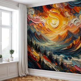 Fotótapéta - Napfényben fürdő hegyek (147x102 cm)