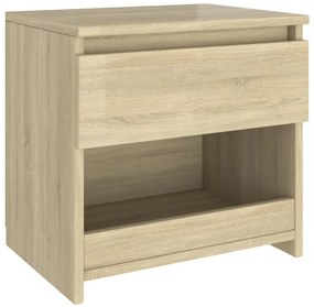 2 db sonoma tölgy színű szerelt fa éjjeliszekrény 40x30x39 cm