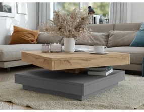 Kávésasztal NENANI 34x70 cm szürke/tölgy wotan