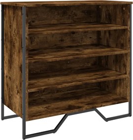 vidaXL füstös tölgy színű szerelt fa cipőszekrény 80 x 38 x 78 cm