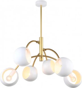 ITALUX MDM-3691-6-GD-W MELVO Glamour Csillár Fehér, Arany E14 IP20