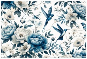 Kép - Kolibrikok virágokkal (90x60 cm)