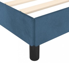 sötétkék bársony ágykeret matrac nélkül 200x200 cm