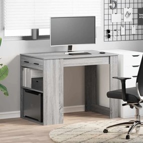 íróasztal fiókkal és polccal szürke sonoma 102x62x77,5 cm