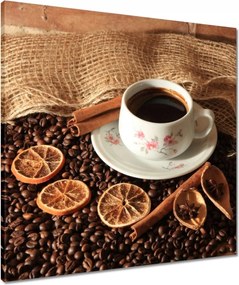 Vászonkép 60x60 Kávé és szárított narancs
