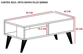 Dohányzóasztal Vavepu 2 (zafír tölgy + fehér) . Akció -22%. 1093161