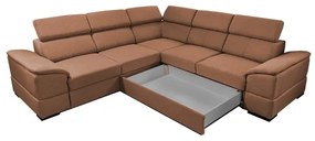 Univerzális sarokülőgarnitúra, ággyá nyitható, tárolóval GRANADA barna