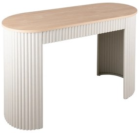 Bézs fém konzolasztal 40x100 cm Estriado – Leitmotiv