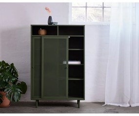 Sötétzöld fém szekrény tolóajtóval 90x140x40 cm Veep – Unique Furniture