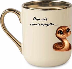 Elegáns bögre Kutyáknak Ő mindent tud rólam...és 330 Krémszínű