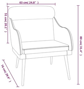 barna bársonyfotel 63 x 76 x 80 cm