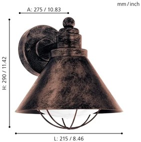 Eglo 94858 - Kültéri lámpa BARROSELA 1xE27/40W/230V