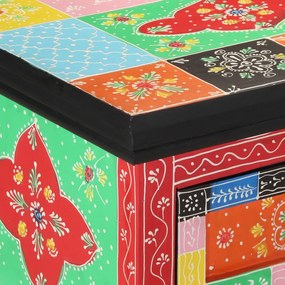 Színes Konzolasztal 100x30x75 cm Tömör Mangófából